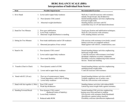 berg balance scale interpretation|Iba pa.